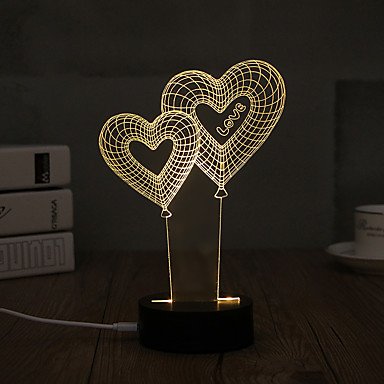Heart-shaped 3D night light warm white USB child / safety / decoration 5 V art / LED