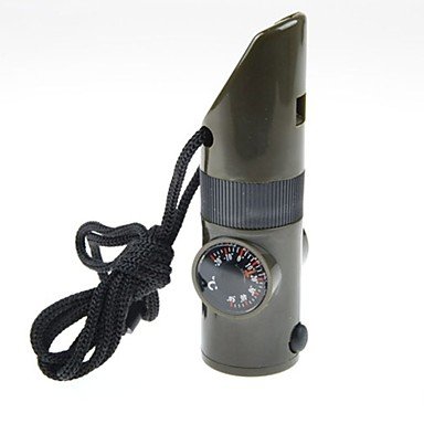 Multi-function survival whistle compass thermometer LED flashlight fire magnifying glass camping military survival kit