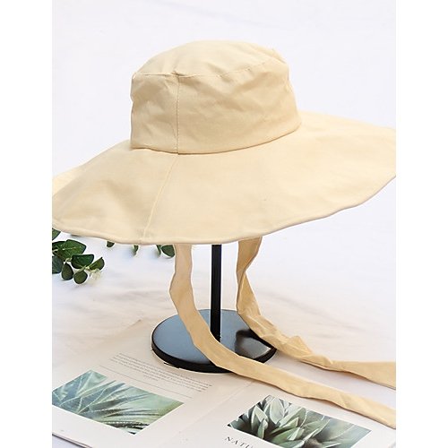 Women basic cute cotton bonnet sun hat solid color